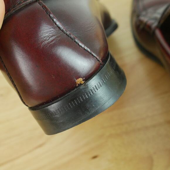 Vintage Mens 9 1/2 Penny Loafers Burgundy Slip On Shoes Preppy Classic Heritage main image 12